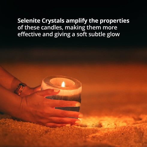 Selenite Crystal Candle Holder | HIMALAYAN GLOW